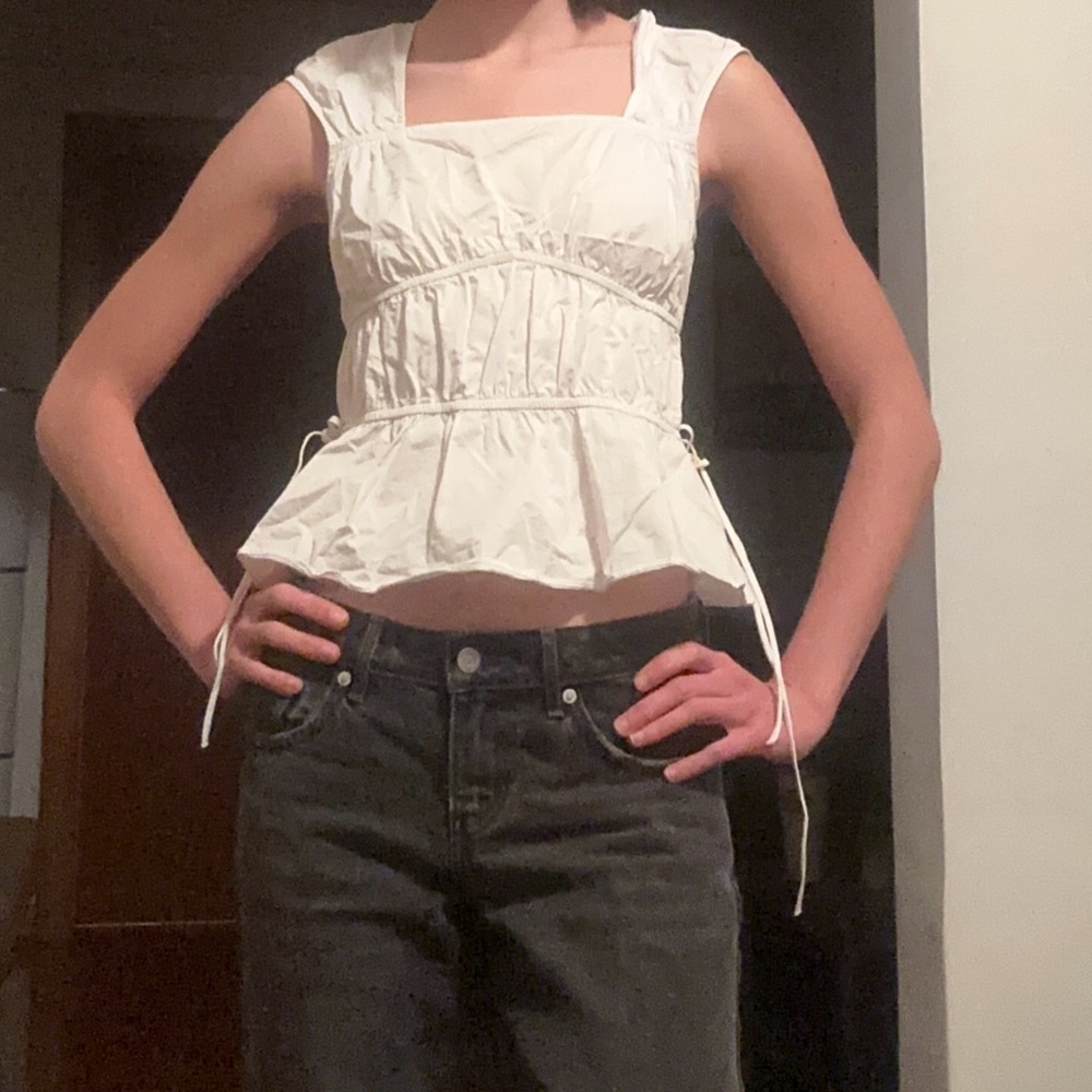 &OtherStories White Peplum Top Size 4